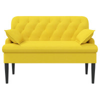 Produktbild för Loveseat med knapprapport Ljus Gul 111 x 68 x 80 cm Tyg