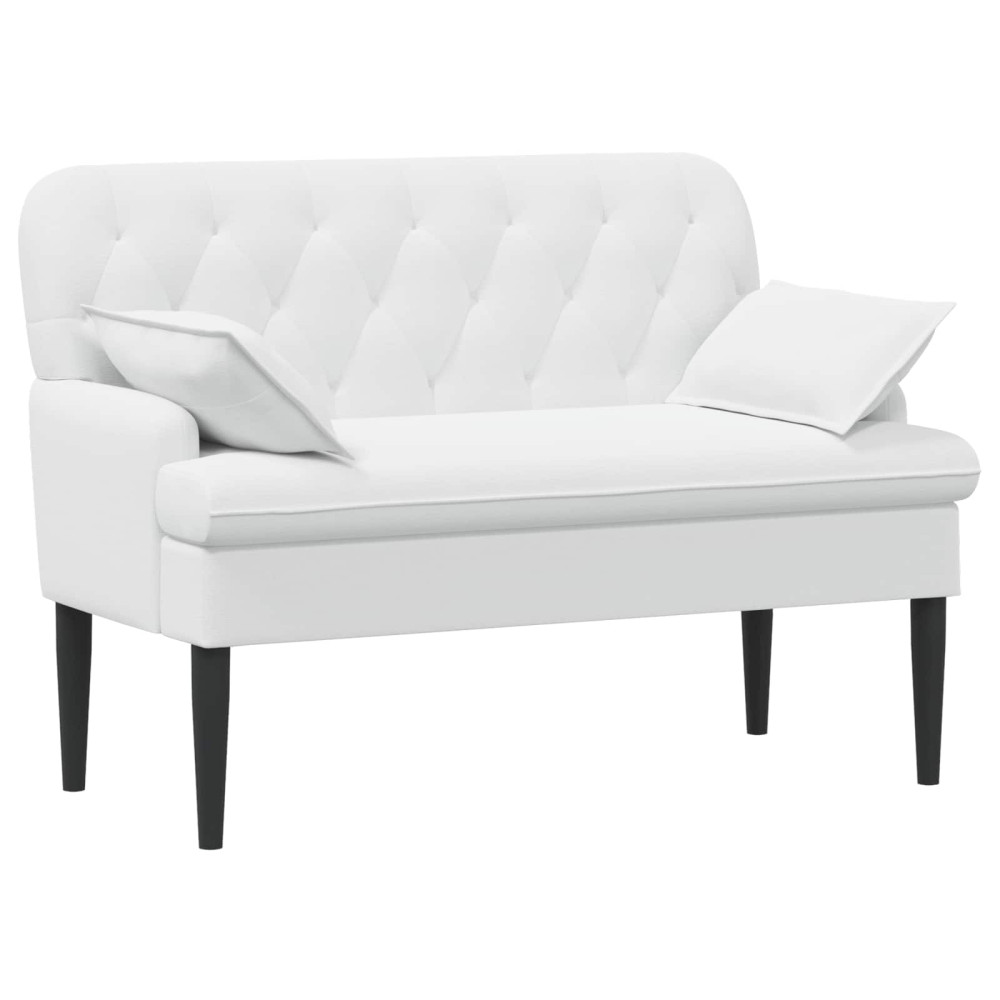 Produktbild för Loveseat med knapprapport Vit 111 x 68 x 80 cm Tyg