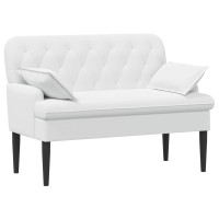 Produktbild för Loveseat med knapprapport Vit 111 x 68 x 80 cm Tyg