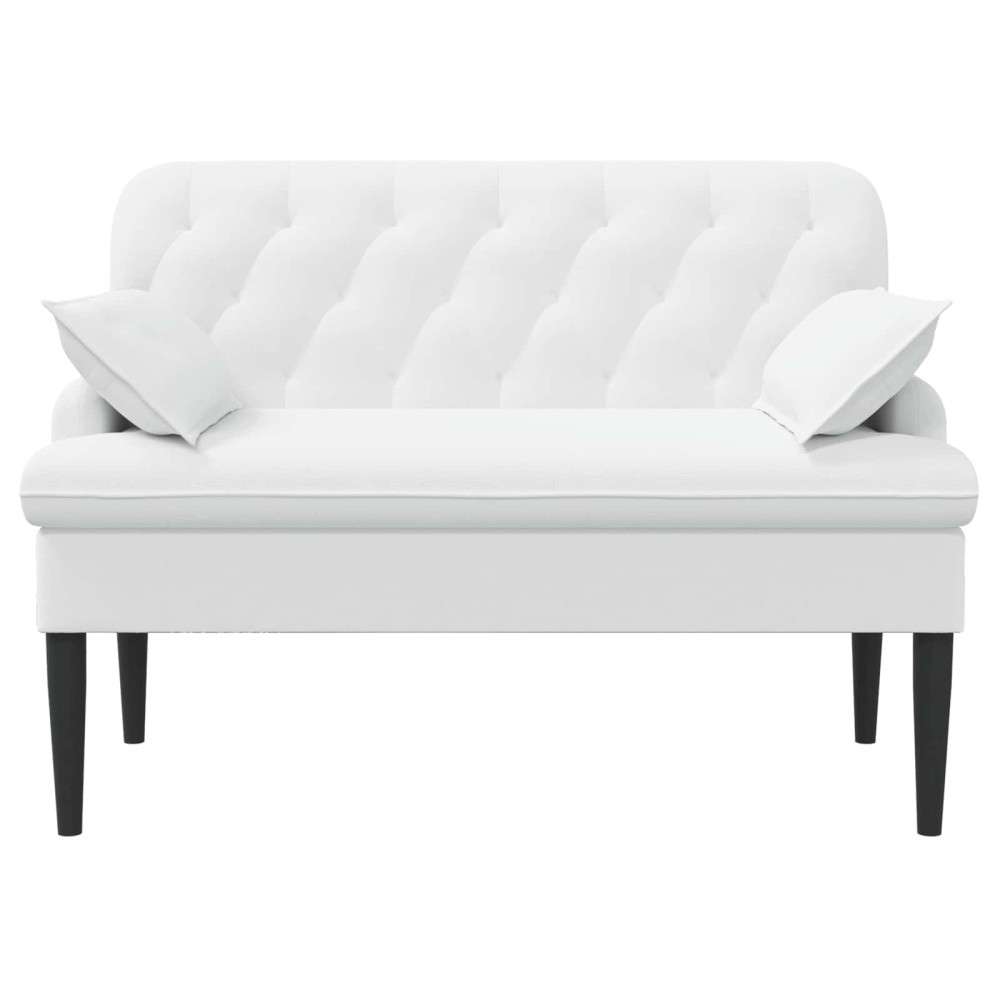 Produktbild för Loveseat med knapprapport Vit 111 x 68 x 80 cm Tyg