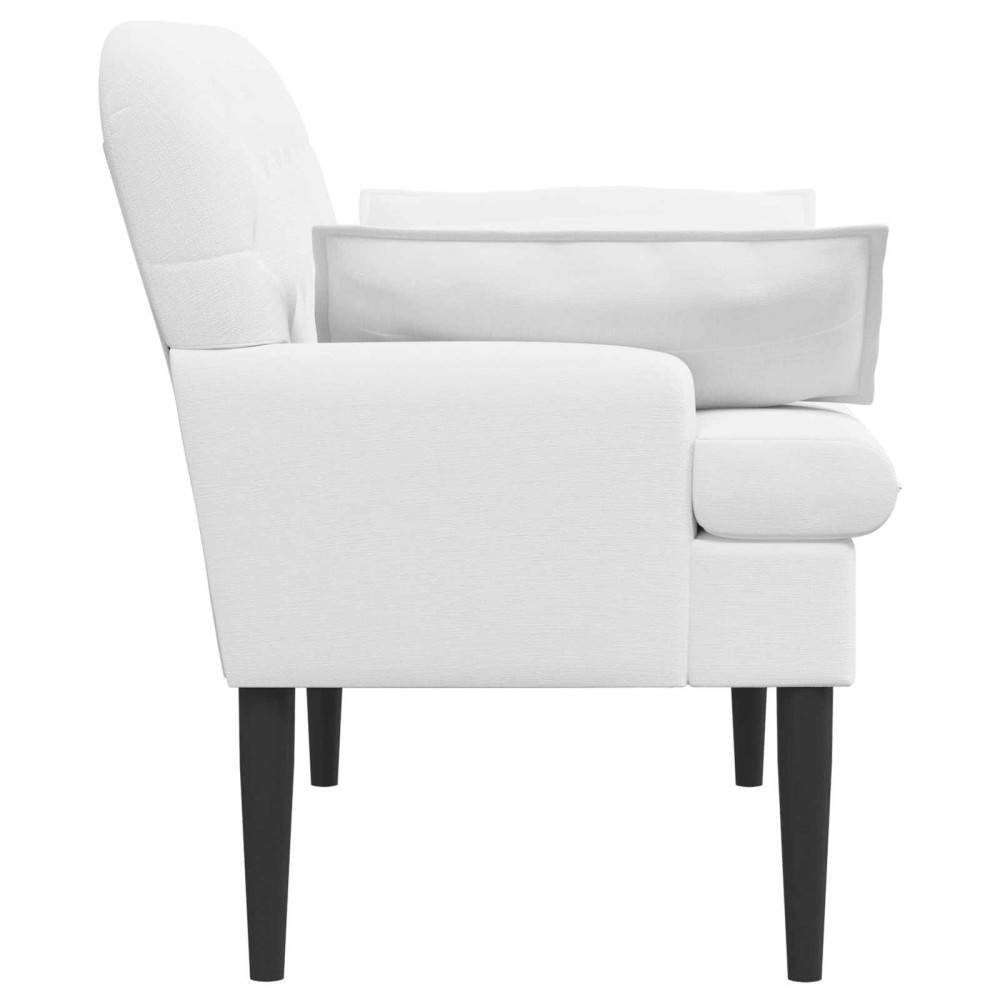 Produktbild för Loveseat med knapprapport Vit 111 x 68 x 80 cm Tyg