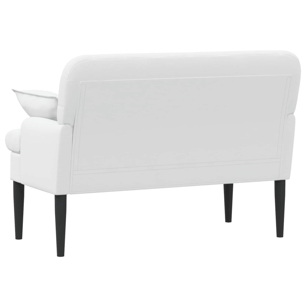 Produktbild för Loveseat med knapprapport Vit 111 x 68 x 80 cm Tyg