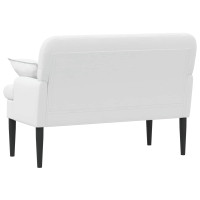 Produktbild för Loveseat med knapprapport Vit 111 x 68 x 80 cm Tyg