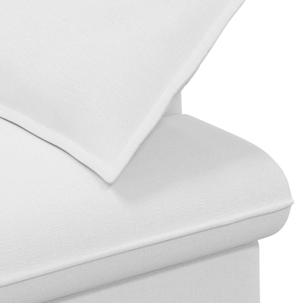 Produktbild för Loveseat med knapprapport Vit 111 x 68 x 80 cm Tyg
