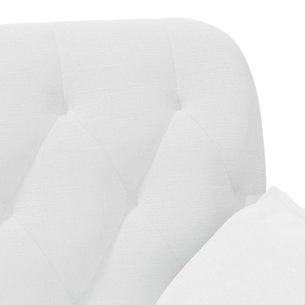 Produktbild för Loveseat med knapprapport Vit 111 x 68 x 80 cm Tyg