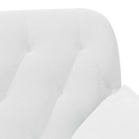 Produktbild för Loveseat med knapprapport Vit 111 x 68 x 80 cm Tyg