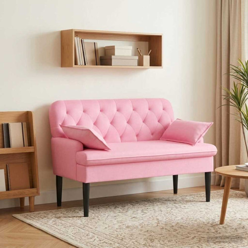 vidaXL Loveseat med knapprapport Rosa 111 x 68 x 80 cm Tyg