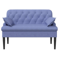 Produktbild för Loveseat med knapprapport Jeansblå 111 x 68 x 80 cm Tyg