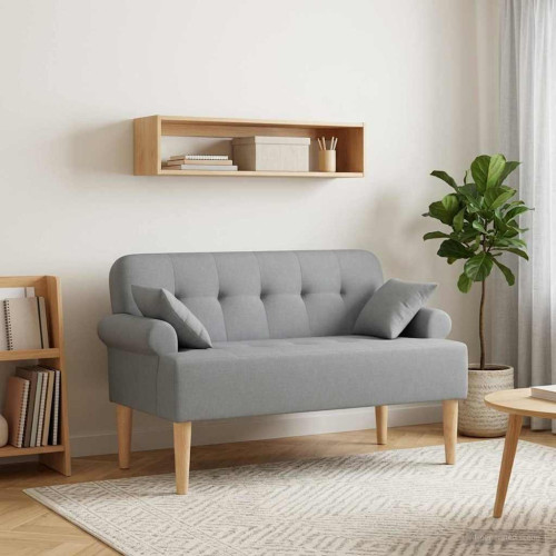 vidaXL Loveseat med knapprapport Ljusgrå 120 x 65 x 79 cm Tyg