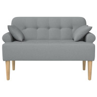 Produktbild för Loveseat med knapprapport Ljusgrå 120 x 65 x 79 cm Tyg