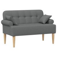 Produktbild för Loveseat med knapprapport Mörkgrå 120 x 65 x 79 cm Tyg