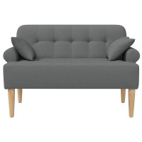 Produktbild för Loveseat med knapprapport Mörkgrå 120 x 65 x 79 cm Tyg