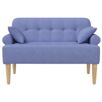 Produktbild för Loveseat med knapprapport Jeansblå 120 x 65 x 79 cm Tyg