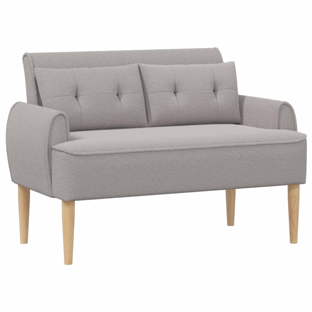 Produktbild för Loveseat med knapprapport Ljusgrå 117 x 67 x 77 cm Bouclé