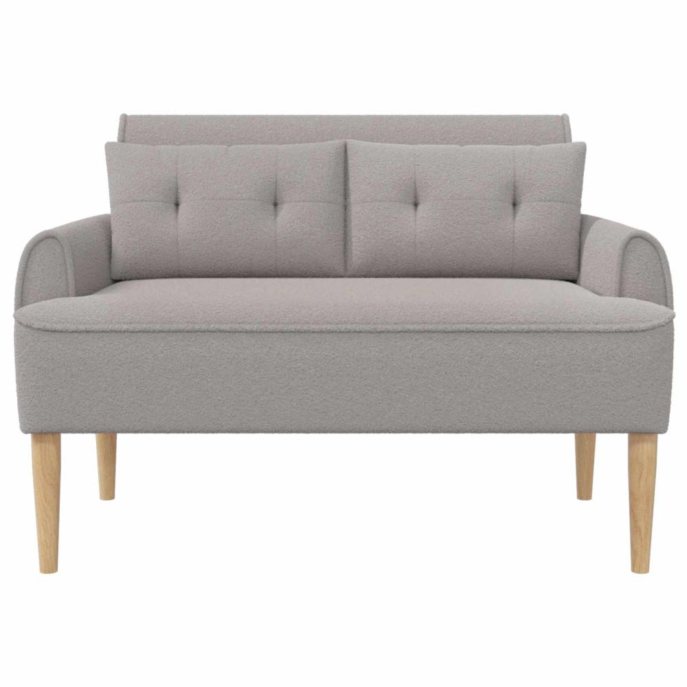 Produktbild för Loveseat med knapprapport Ljusgrå 117 x 67 x 77 cm Bouclé