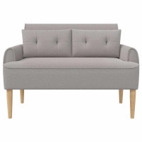 Produktbild för Loveseat med knapprapport Ljusgrå 117 x 67 x 77 cm Bouclé