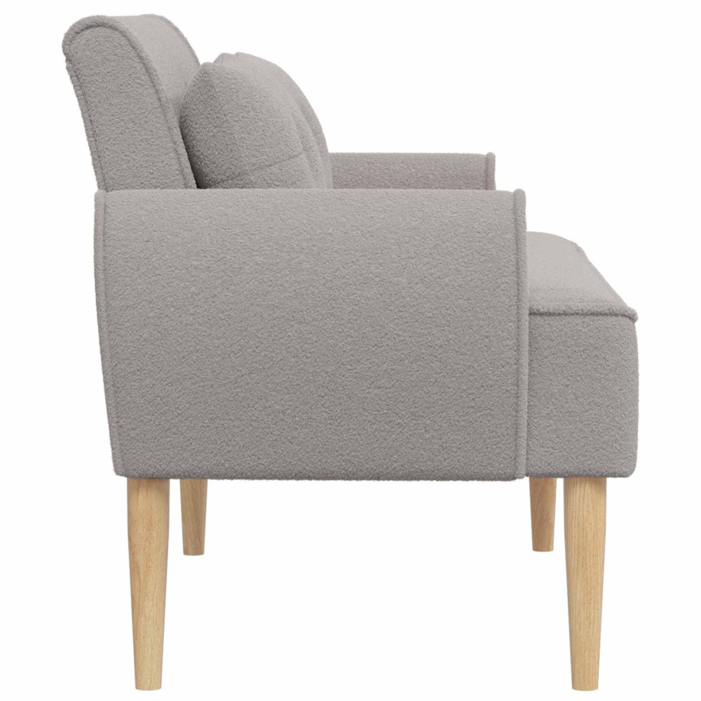 Produktbild för Loveseat med knapprapport Ljusgrå 117 x 67 x 77 cm Bouclé