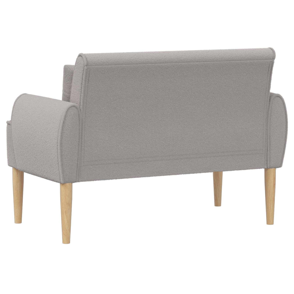 Produktbild för Loveseat med knapprapport Ljusgrå 117 x 67 x 77 cm Bouclé