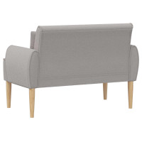 Produktbild för Loveseat med knapprapport Ljusgrå 117 x 67 x 77 cm Bouclé