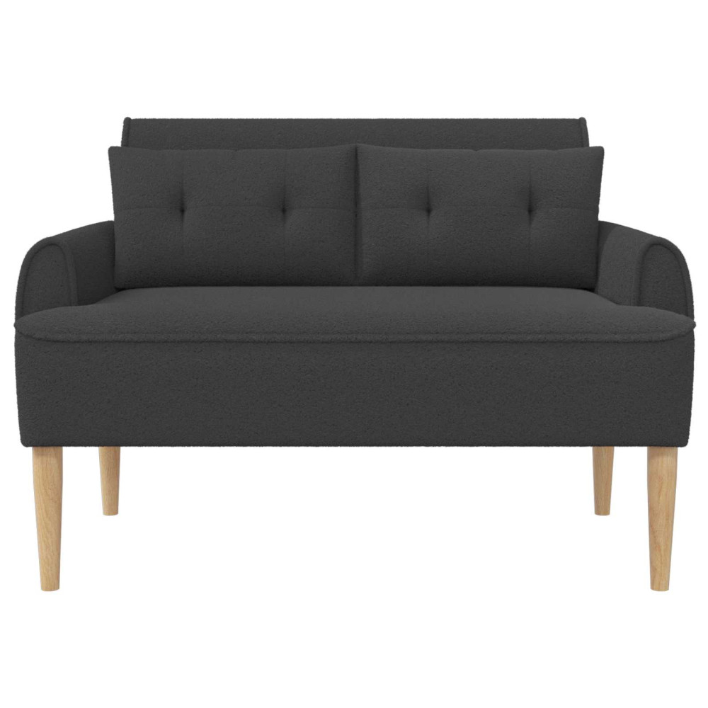 Produktbild för Loveseat med knapprapport Mörkgrå 117 x 67 x 77 cm Bouclé