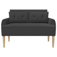 Produktbild för Loveseat med knapprapport Mörkgrå 117 x 67 x 77 cm Bouclé
