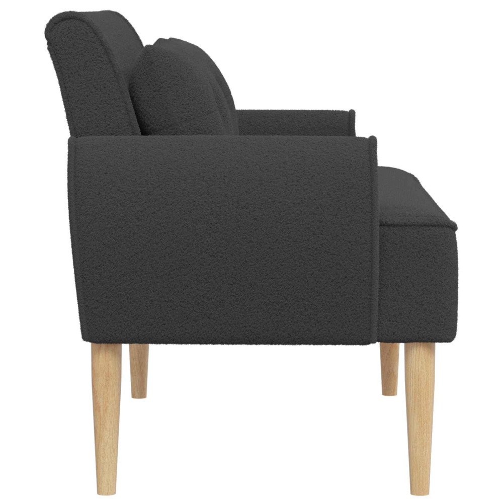 Produktbild för Loveseat med knapprapport Mörkgrå 117 x 67 x 77 cm Bouclé