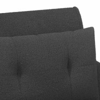 Produktbild för Loveseat med knapprapport Mörkgrå 117 x 67 x 77 cm Bouclé
