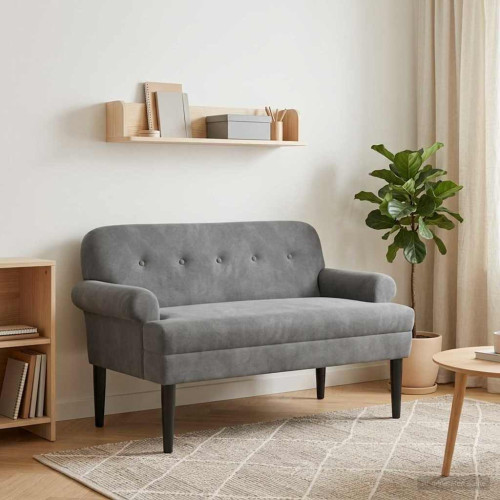 vidaXL Loveseat med knapprapport Mörkgrå 120 x 66 x 78 cm Sammet