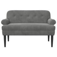 Produktbild för Loveseat med knapprapport Mörkgrå 120 x 66 x 78 cm Sammet