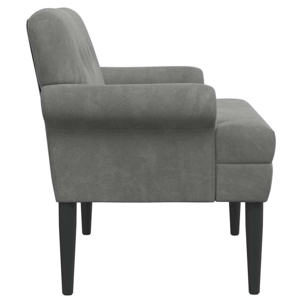 Produktbild för Loveseat med knapprapport Mörkgrå 120 x 66 x 78 cm Sammet