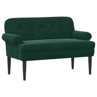 Produktbild för Loveseat med knapprapport Mörkgrön 120 x 66 x 78 cm Sammet