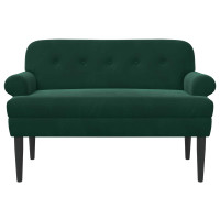 Produktbild för Loveseat med knapprapport Mörkgrön 120 x 66 x 78 cm Sammet