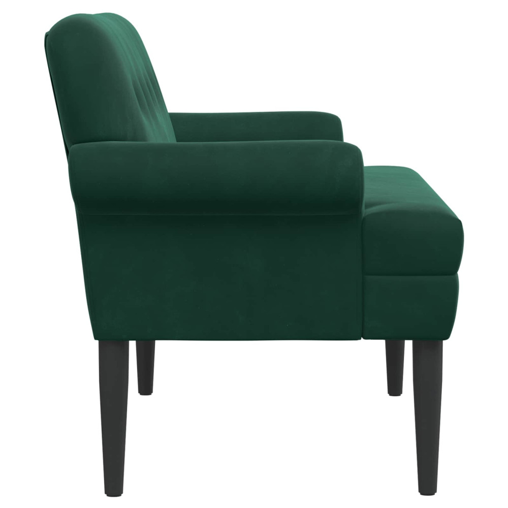 Produktbild för Loveseat med knapprapport Mörkgrön 120 x 66 x 78 cm Sammet