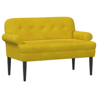 Produktbild för Loveseat med knapprapport Gul 120 x 66 x 78 cm Sammet