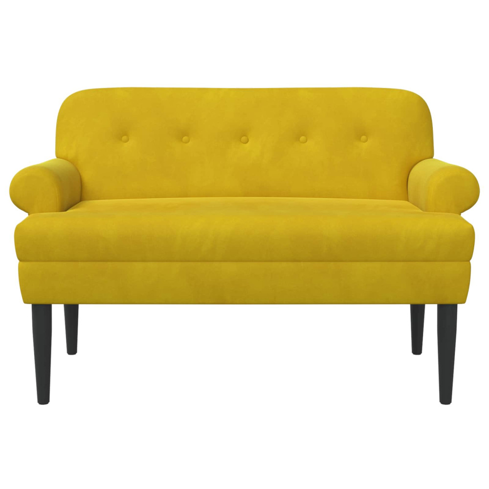 Produktbild för Loveseat med knapprapport Gul 120 x 66 x 78 cm Sammet