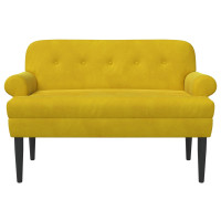 Produktbild för Loveseat med knapprapport Gul 120 x 66 x 78 cm Sammet