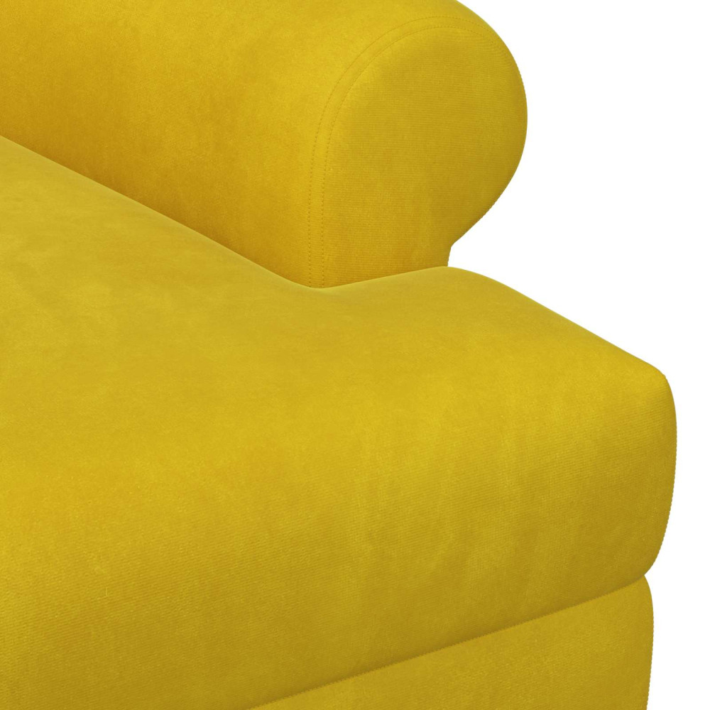 Produktbild för Loveseat med knapprapport Gul 120 x 66 x 78 cm Sammet
