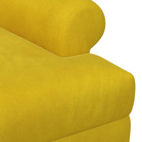 Produktbild för Loveseat med knapprapport Gul 120 x 66 x 78 cm Sammet