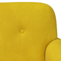Produktbild för Loveseat med knapprapport Gul 120 x 66 x 78 cm Sammet