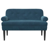 Produktbild för Loveseat med knapprapport Blå 120 x 66 x 78 cm Sammet