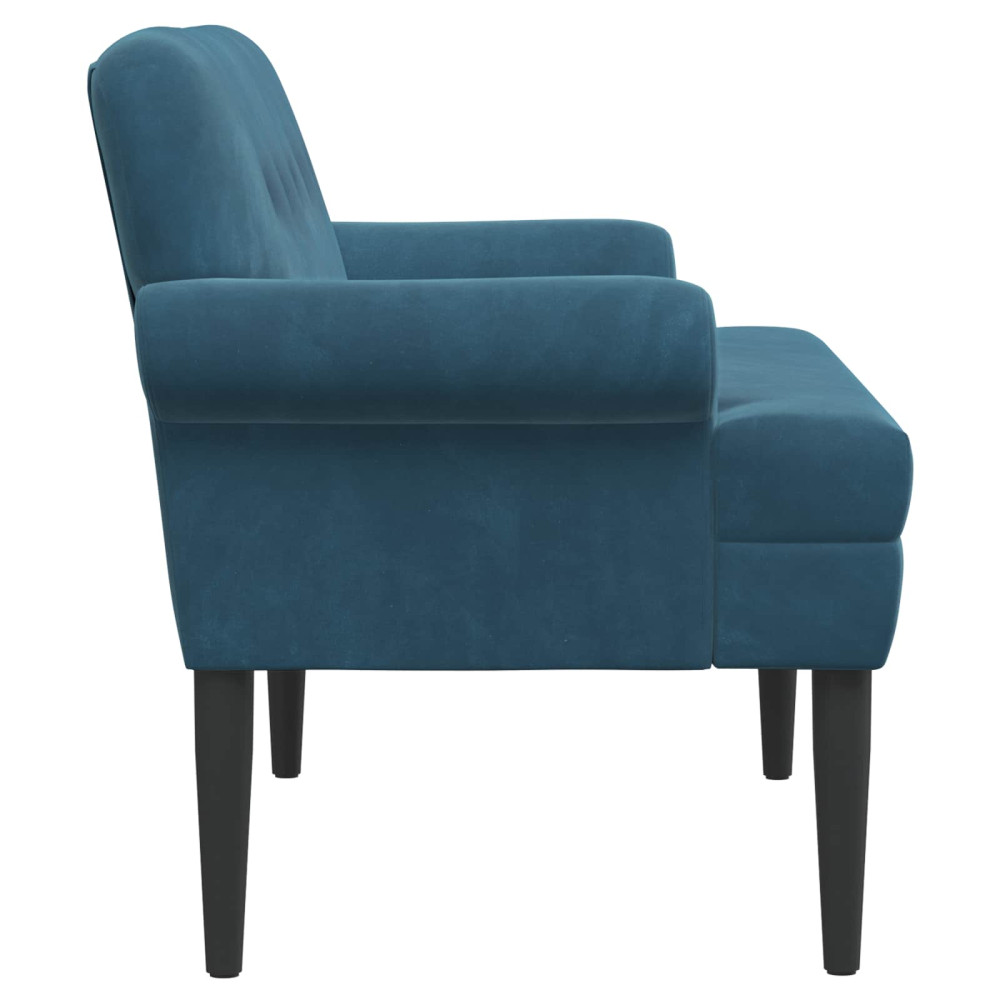 Produktbild för Loveseat med knapprapport Blå 120 x 66 x 78 cm Sammet