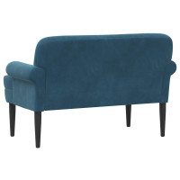 Produktbild för Loveseat med knapprapport Blå 120 x 66 x 78 cm Sammet