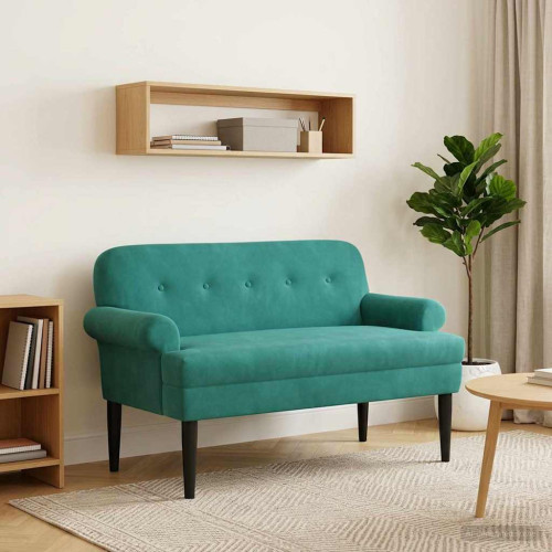 vidaXL Loveseat med knapprapport Turkos 120 x 66 x 78 cm Sammet