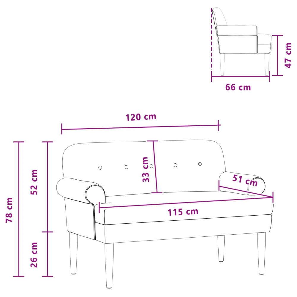 Produktbild för Loveseat med knapprapport Turkos 120 x 66 x 78 cm Sammet