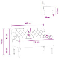 Produktbild för Loveseat med knapprapport Ljusgrå 120 x 65 x 78 cm