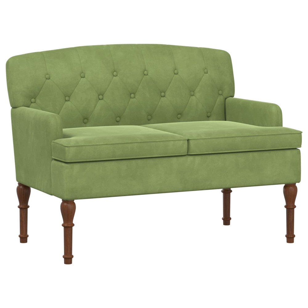 Produktbild för Loveseat med knapprapport Ljusgrön 111 x 65 x 79 cm Sammet