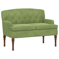 Produktbild för Loveseat med knapprapport Ljusgrön 111 x 65 x 79 cm Sammet