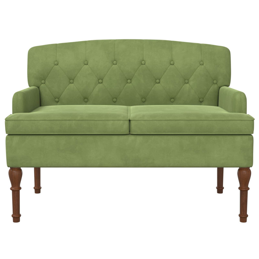 Produktbild för Loveseat med knapprapport Ljusgrön 111 x 65 x 79 cm Sammet