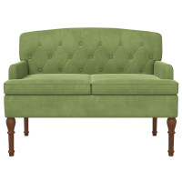 Produktbild för Loveseat med knapprapport Ljusgrön 111 x 65 x 79 cm Sammet