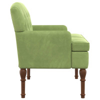 Produktbild för Loveseat med knapprapport Ljusgrön 111 x 65 x 79 cm Sammet